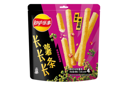 Lays Spicy Green Pepper Sauce Flavor 乐事长长长薯条香辣藤椒酱味 72gm（VIP会员价：RM7.40）